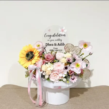 Bloom Box Akrilik Ucapan Wedding Mayjen Sungkono Surabaya